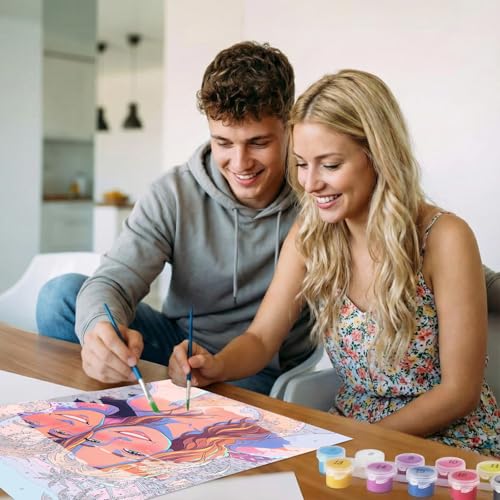 Takuno Custom Paint By Numbers Kit for Adults Beginners Personalized Portrait Change Photo Style Oil Painting Art Kits Valentines Gift for Him Her Wall Decor Friends Family Lover, CityPop - color: CityPop