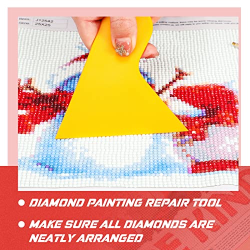 3 Pack 5D Diamond Painting Accessories Tool Kit - Diamond Painting Roller, Rhinestone Fix Scraper, Back to School Full Drill Paint Brush Applicator for Adults Embroidery Art Pressing and Repair