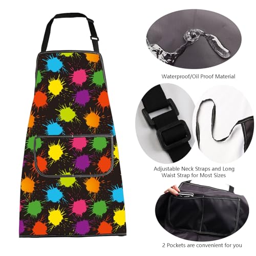 MBMSO Painting Artist Apron with Pockets Artist Painter Gifts Art Lover Gift for Art Teacher Student Painter Apron Waterproof - color: Love Art Apron-4