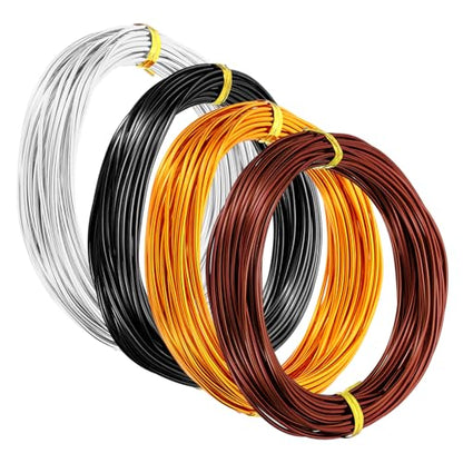 PATIKIL 32.8ft Aluminum Wire, 4pcs Jewelry Wire Bonsai Wire Metal Craft Wire 1.5mm 14 Gauge Wire for Crafts Bonsai Jewelry Making Beading Plants, Silver Gold Black Bronze - color: Silver Gold Black Bronze, size: 1.5mm x 32.8ft