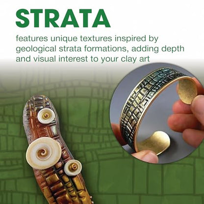 AVES Co Rubber Texture Clay Stamps Strata Texture - Versatile for All Types - style: Strata