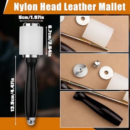 Zlulary 3PCS Rubber Mallet Hammer Leather Mallet Hammer