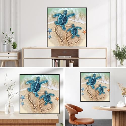 Lophomie Diamond Art Kits for Adults, 5D Sea Turtle Diamond Painting Kits - color: Diamond Art Turtle, size: 13.8x13.8in (35x35cm)
