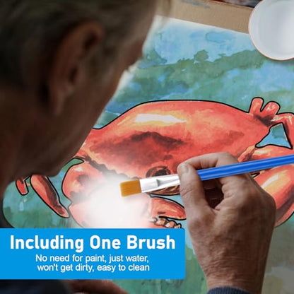 24Pcs Reusable Water Painting Set for Seniors,Dementia Product for Elderly - color: Ocean Life