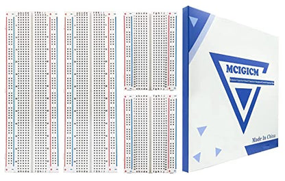 MCIGICM Breadboards, 2Pcs 830 Point & 2Pcs 400 Point Solderless Bread Board | for Proto Shield Distribution Connecting Blocks