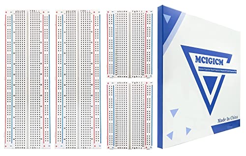 MCIGICM Breadboards, 2Pcs 830 Point & 2Pcs 400 Point Solderless Bread Board | for Proto Shield Distribution Connecting Blocks