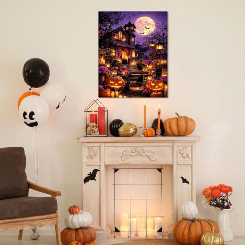WULINHUAFA Paint by Numbers Adults Beginner Castle 16x20 Inch | Adult Paint by Number Kits Halloween, DIY Acrylic Oil Easy Painting by Numbers for Gifts Home Wall Decor Without Frame - color: Castle