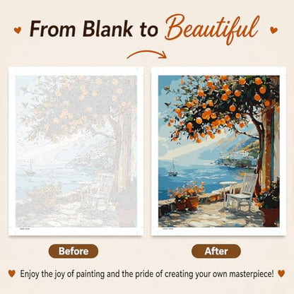 AUKELHJ Paint by Numbers Kit for Adults Beginner, Landscape, 16X20 Inch - color: 02-Landscape