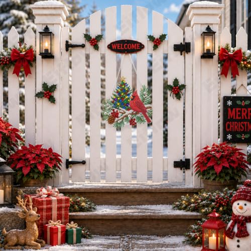 Eiflow Acrylic Pearl Diamond Art Hanging Kit for Adults, DIY Christmas Diamonds Painting Door Hanger Board Kit, Diamond Art Pearl Painting Pendant Ornament (Cardinal) - color: Cardinal