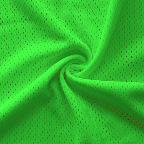 Pico Textiles 1 Yard – Neon Green Polyester Pro Mesh Heavy Jersey Fabric - Sold by The Yard - Variety of Colors - Durable Athletic Mesh Fabric, Ideal for Sewing Soccer and Basketball Jerseys Uniforms - color: Neon Green, size: 1 Yard Bolt