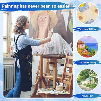 4 Pcs Large Acrylic Paint Palette Tray, 12 x 16 Inch | Clear,NonStick Paint Tray, for Acrylic Painting, Easy Clean