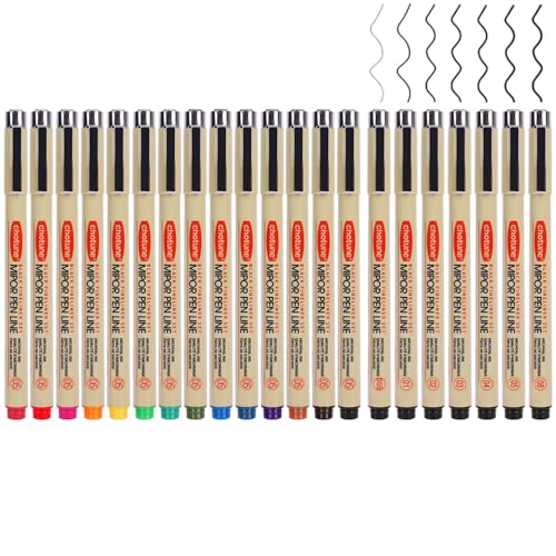 21-Pack Micro Pens Set - 14 Waterproof Archival Ink Colors in 0.45MM Felt Tip & 7 Blacks in 0.2-0.5MM Fineliner Ink Pens For Journaling, Illustrating,Artists,Sketching,Anime,Technical, Drawing Pens