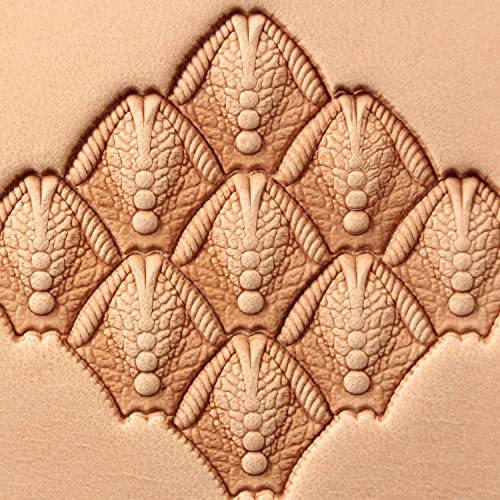 DandS ltd Leather Stamp Tool, Dragon Scale, Professional Steel Craft Tool for Leatherworking, Embossing, Carving & Stamping Leather Projects, Belts Wallets & DIY Projects Compatible with Mallet #476B - color: Dragon Scale 0.51 x 0.51"
