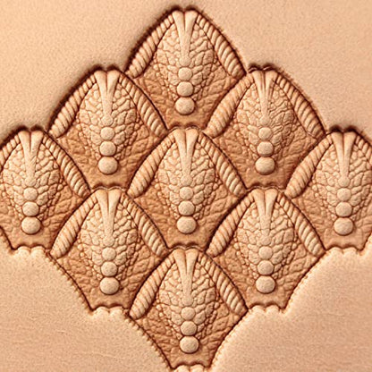 DandS ltd Leather Stamp Tool, Dragon Scale, Professional Steel Craft Tool for Leatherworking, Embossing, Carving & Stamping Leather Projects, Belts Wallets & DIY Projects Compatible with Mallet #476B - color: Dragon Scale 0.51 x 0.51"