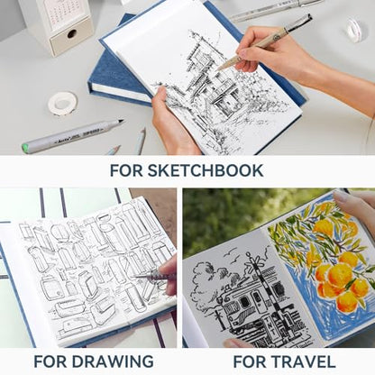 Arrtx Premium A6 Sketchbook, 60 Sheets, 5.8 x 4.1 Inches | 180 GSM acid-free paper, 120 pages, hardcover, portable artist sketch journal for drawing, illustration and travel - size: A6