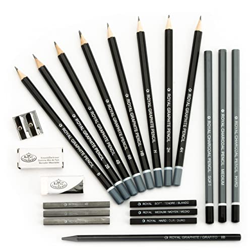Royal & Langnickel RART-200 Essentials Sketching Pencil Set, 21-Piece - color: Multicoloured