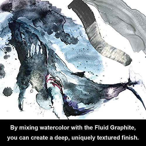 Kuretake Painting Ink, for dip Pen, Brush, Liquid, Paste, Artist, Non Toxic Paints, Illustration, Lettering, Drawing, Writing, Made in Japan (Graphite)