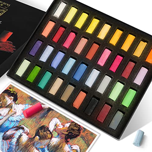 Paul Rubens Professional Soft Pastels, 36 Colors Chalk Pastels, Non Toxic Handmade Soft Chalk Pastels Set for Painting, Drawing, Blending, Crafting, Ideal Art Supplies for Artists, Beginners - color: 36 Colors