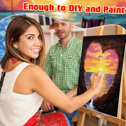 Tinlade 12 Pcs Pre Drawn Canvas for Painting Stretched,Sea Sunset - size: Sea Sunset