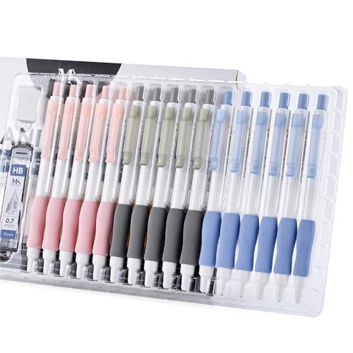 MozArt Cute Mechanical Pencil Set 0.7mm 16PCS Pastel Aesthetic Girls - color: Cute 0.7