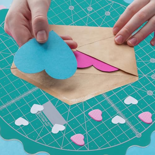 VOSAREA Rotating Cutting Mat Self-Healing Round Rotary Cutting Mat for Sewing Quilting Fabric Craft Projects Smooth Spinning Surface 9.05 Inch