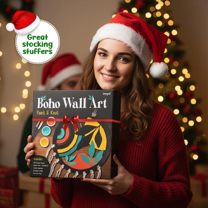 Unwynd Boho Wall Art Paint & Knot Craft Kit for Adults Macrame wall Decor