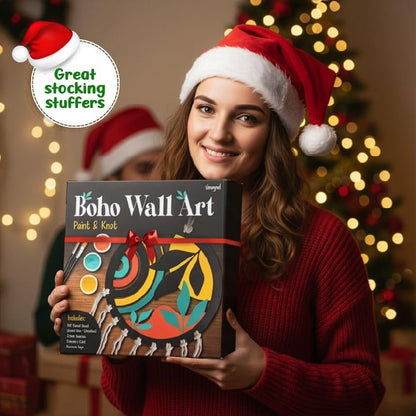 Unwynd Boho Wall Art Paint & Knot Craft Kit for Adults Macrame wall Decor