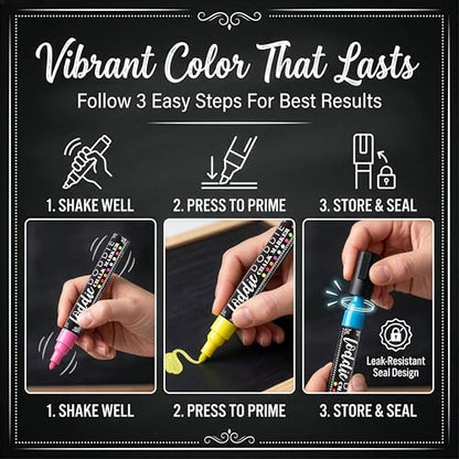 Loddie Doddie Chalk Markers, Liquid Chalk Pens, Reversible Tips, 24 Pack - size: 1 Count (Pack of 24)