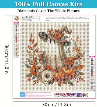 RYMILIE Halloween Diamond Art Kits for Adults Fall Pumpkins 12x12inch - color: DP01263