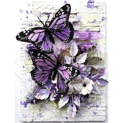 DOTZSO Butterfly Diamond Painting Art Kits for Adults Beginners 12x16 Inch | 5D Full Drill Resin, Landscape Pattern, Fits All Ages, Leisure Craft, Stress Relief, Wall/Shelf Display, All-Occasion Gift - color: AC Butterfly