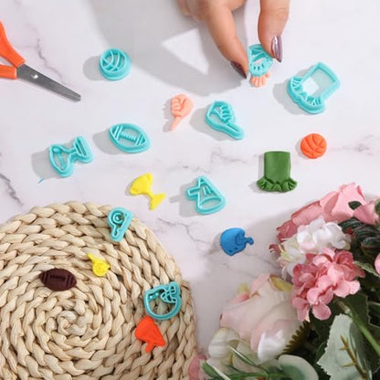 ORIGACH 24 Pcs Football Clay Cutters Set | 14 Rugby Elements Polymer Clay Cutter Shapes with 10 Number Polymer Clay Stamps for Earring Jewelry Making - style: Football