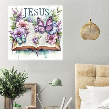 HHMATITS Jesus Diamond Art Kits for Adults, Book Diamond Painting Kits - color: Book-1