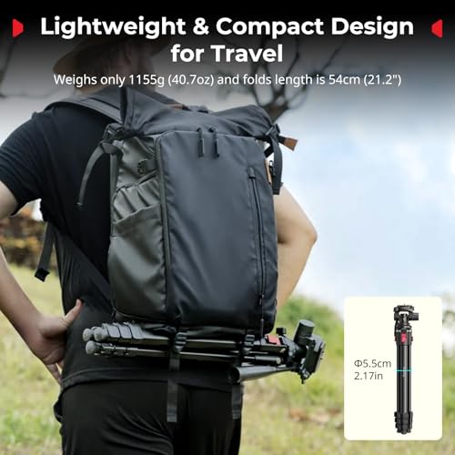 SmallRig Aluminum Camera Tripod Stand AP-30, 67.7" Travel Tripod with Phone Clip & Carry Bag, Portable Tripods with Quick-Flip Lock Legs, for Live Streaming and Vlogging, Max Load 11lb - style: AP-30