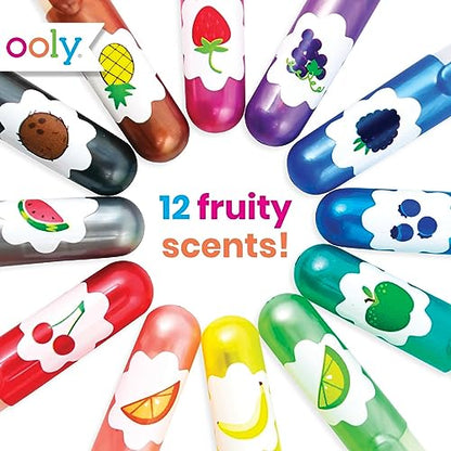 OOLY Yummy Yummy Scented Glitter Gel Pens, Set of 12, 1.00mm NIB | Ages 3+, Scented Glitter Pens for Kids and Adults, Fun for School, Planning, and Journaling, Great Gift Idea - style: Glitter Pens