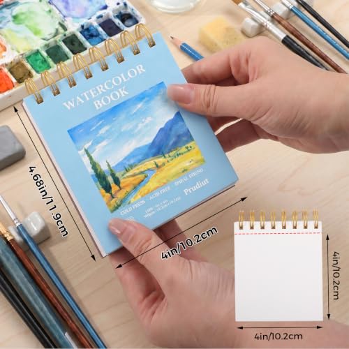 4x4 Inch Watercolor Paper Pad, 35 Sheets, 140 Lb Cold Press, Spiral - size: 4x4 Inch