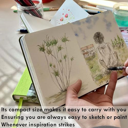 tumuarta Watercolor Sketchbook, 6x6”, 140 LB, 300GSM, 100% Cotton Paper - color: Blue, size: 6"x6"