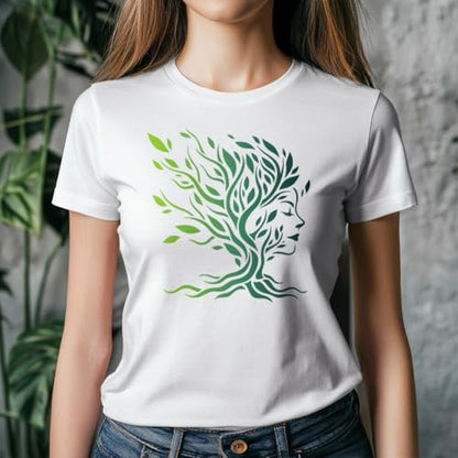 Tree Woman Face Stencil for Painting, 11.8"x11.8" Plastic Tree of Life Stencil Drawing Templates, Woman Leaves DIY Craft Paint Template for Wall Home Decor Wood Burning Card Journal Paper | 11.8" x 11.8" Plastic Craft Stencil, Tree Woman Wall Stencil, DIY