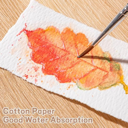 Prudiut Cotton Watercolor Paper, 50 Sheets, 2 x 3.5 in, 300 GSM - size: 2 x 3.5inch