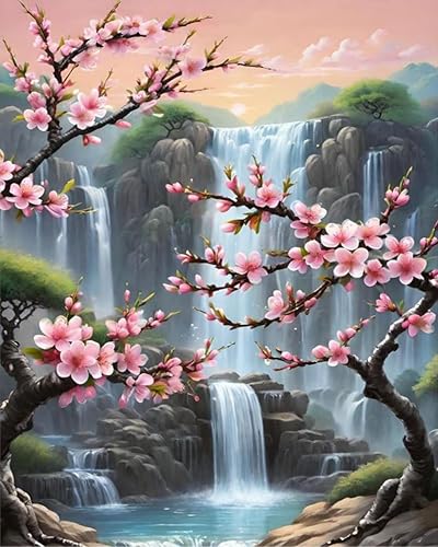 Arttoplus Waterfall Paint by Numbers Kit for Adults Beginner 16x20 inch - color: MT20936-US