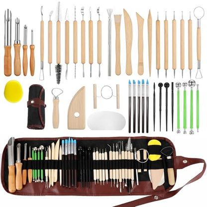 42pcs Pottery Tools Kit for Sculpting,Clay Tools Sculpting Kit,Ceramic Tools for Modeling, Trimming, Molding Clay Carving,Shaping, for Beginners, Hobbyists, Artists