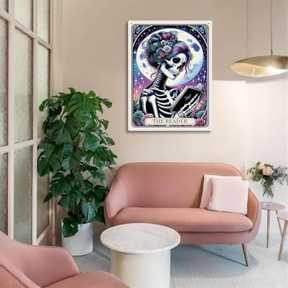 ARPADAMO Halloween Diamond Art Kits for Adults Skeleton Reader 12x16in - color: DP04091