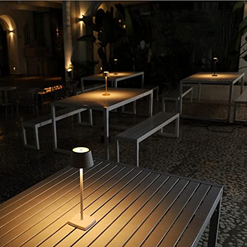 Rechargeable led Cordless Desk lamp, Aluminum, Dimmable, Suitable for Indoor and Outdoor Lighting (Black)