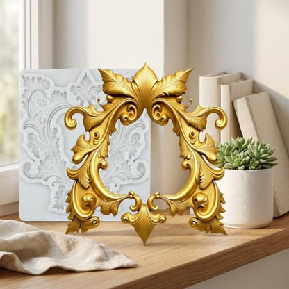 Baroque Relief Frame Polymer Clay Molds Photo Frame Silicone Mold | DIY Craft Epoxy Resin Casting Polymer Clay Tools Crafts Air Dry Jewelry Making - color: Style E