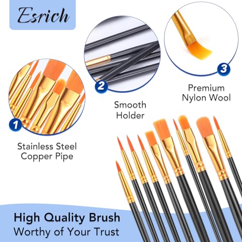 ESRICH 240PCS Paint Brushes, Paint Brush for Acrylic Painting - color: Black, size: 240