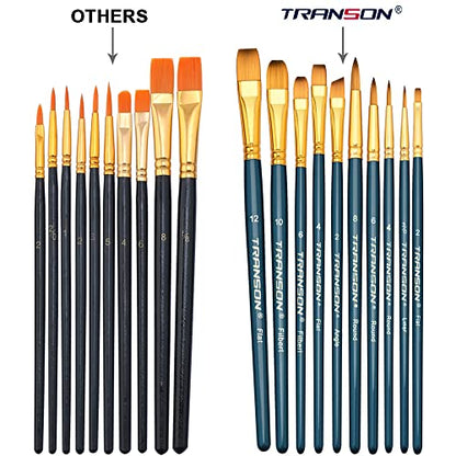 Transon 20pcs Bulk Artist Painting Brush Set for Acrylic Watercolor Gouache Hobby Craft Face Rock Painting Green Black - color: Green Black