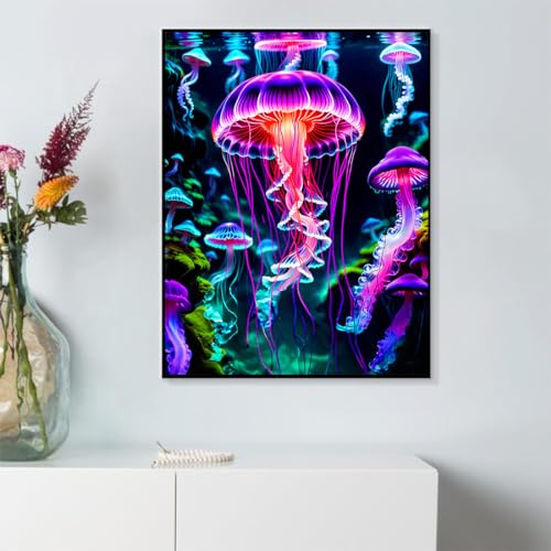 Zythron Diamond Art Kits for Adults,Glowing Jellyfish Diamond Painting Kits - color: Jellyfish