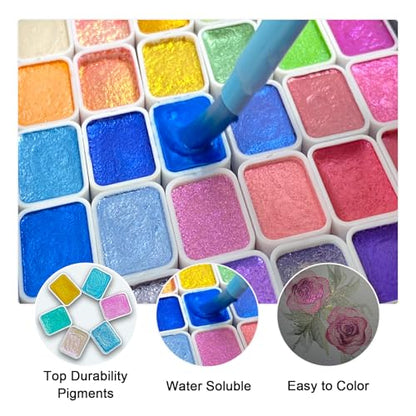 Mini Shifting Watercolor Paint Set, 30 Matellic Color - color: Elysian Habitat Spanning A Hundred Thousand Miles