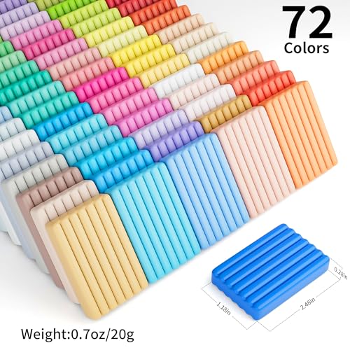 Aestd-ST Polymer Clay 72 Colors, Oven Bake Modeling Clay for Kids & Artists | Easy to Shape, Non-Sticky, Colorful, Portable Storage Box, 20 Sculpting Tools, Accessories, DIY Starter Kit for Kids & Adults - color: 72-B Colors