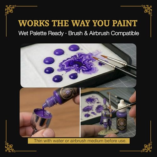 Ludus Bellum Miniature Paint Purple Color 18ml Precision Dropper Bottle | Professional Acrylic Paint for Miniatures & Models, Provides Quality Acrylic Tones and Shades for Warhammer 40K D&D Figures - color: Purple