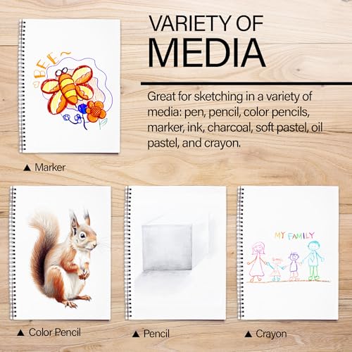 BAZIC Products Sketch Book, Side Bound, 8.5 x 11 in, 30 Sheets, 2-Pack - color: 30 Sheets - 8.5"x11", size: 2-Pack